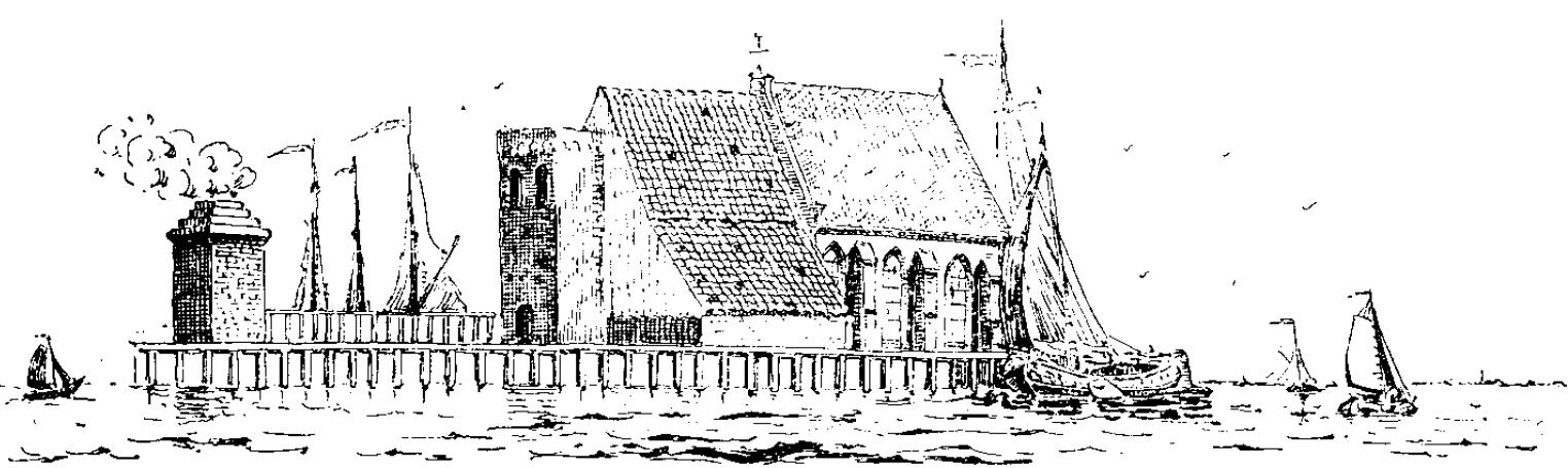 afb. 2 - tekening A.J.Reijers van de kerk op Ens afb. 2 - tekening A.J.Reijers van de kerk op Ens